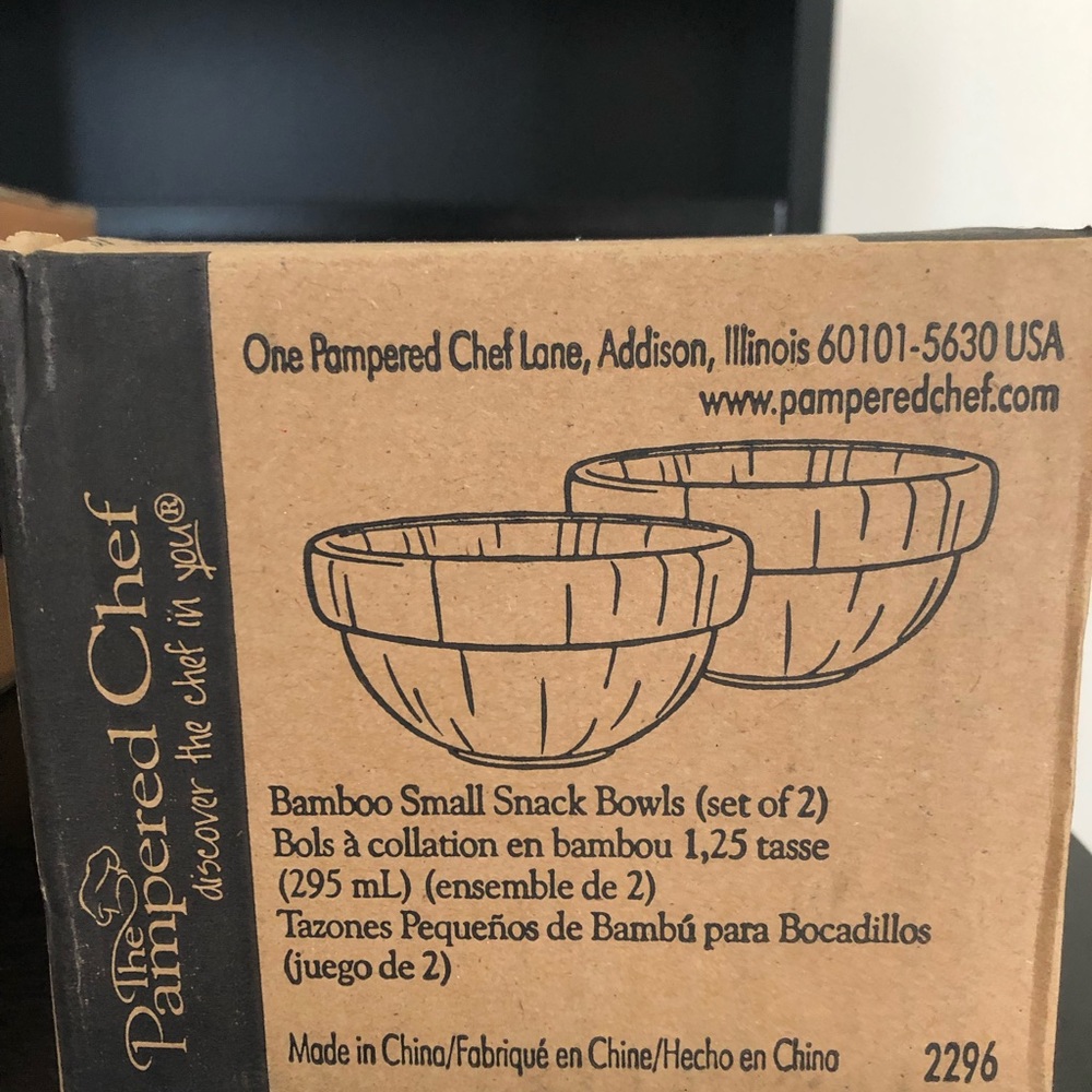 Pampered Chef Bamboo Small Snack Bowls